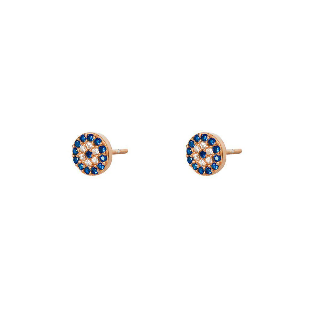Evil eye round stud earrings - Image 5