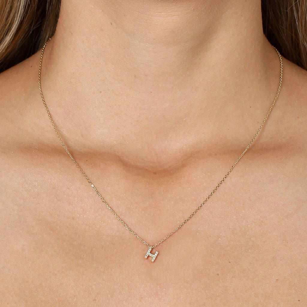 Initial crystal small pendant necklace - Image 2