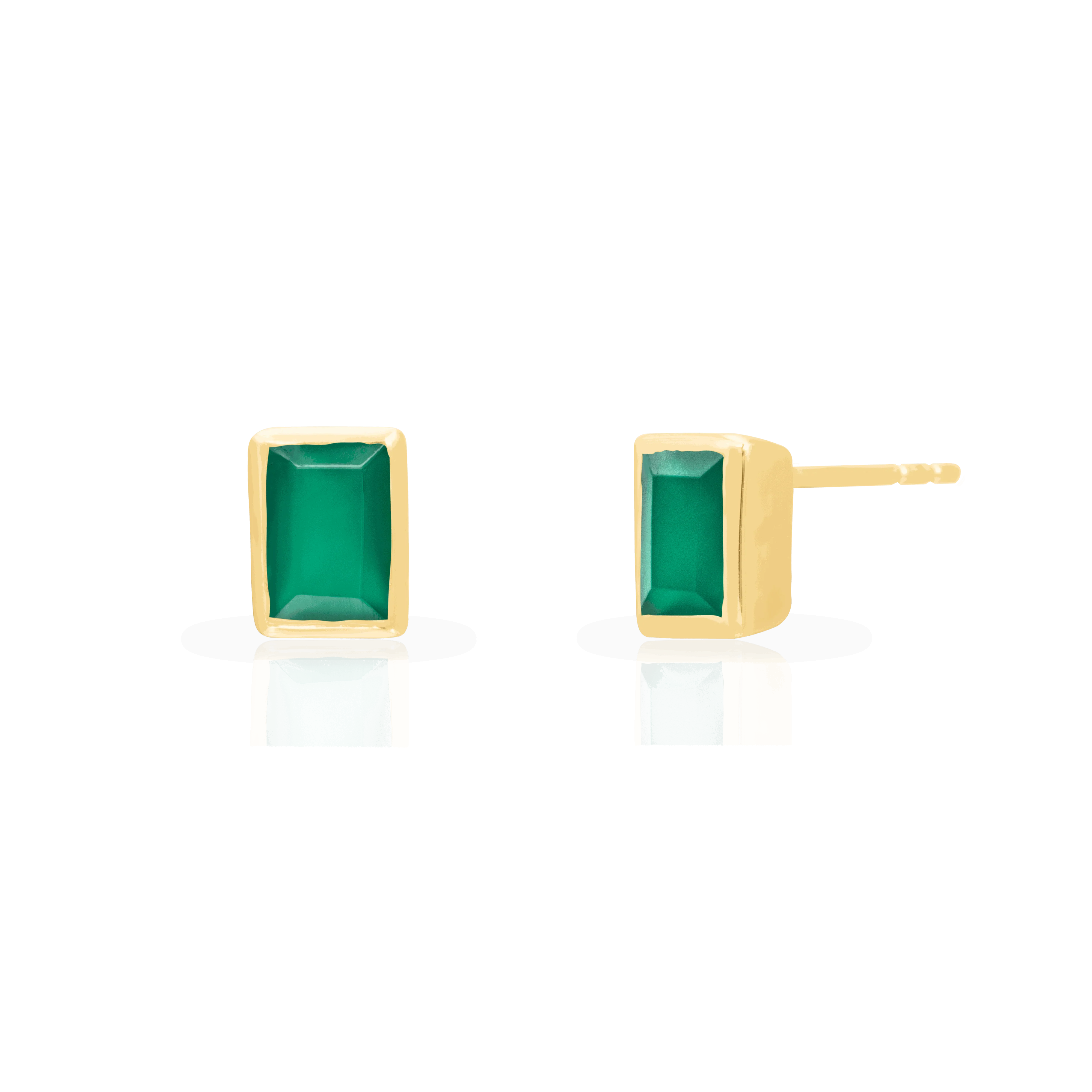 Lyris semi-precious sterling silver gold plated studs - Image 3