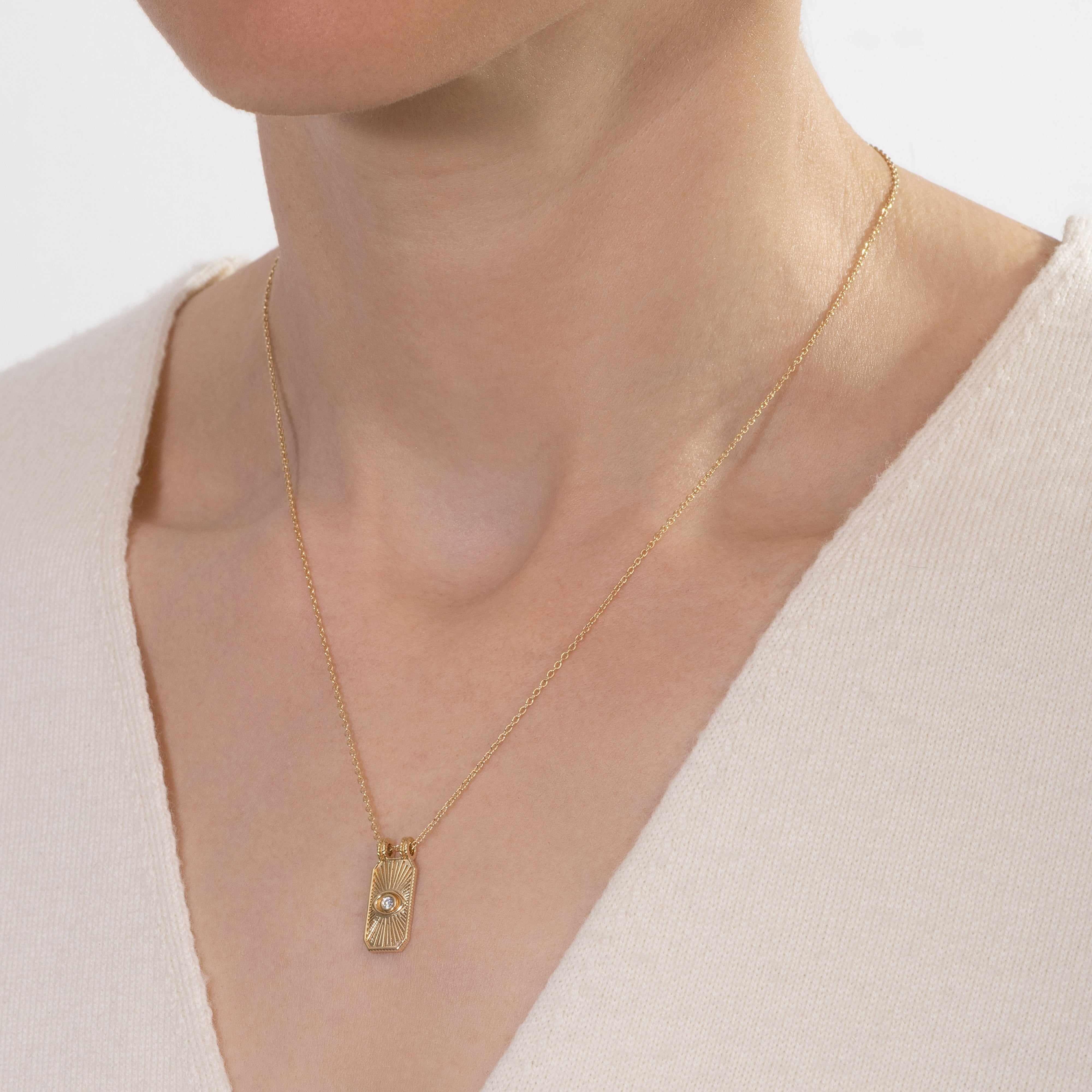 Serena Moissanite Evil Eye Necklace - Image 2