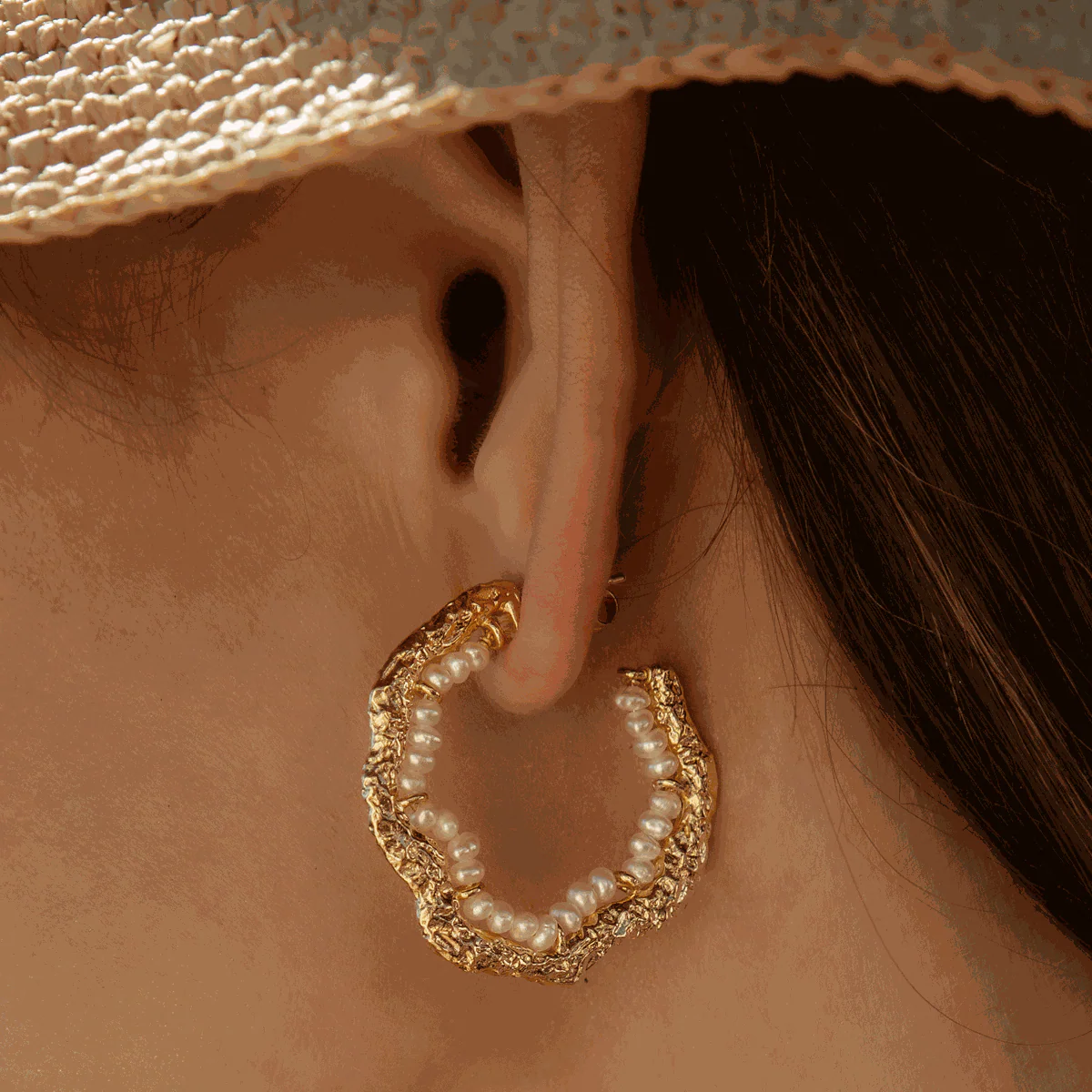 Venia semi-precious hoop earrings - Image 2